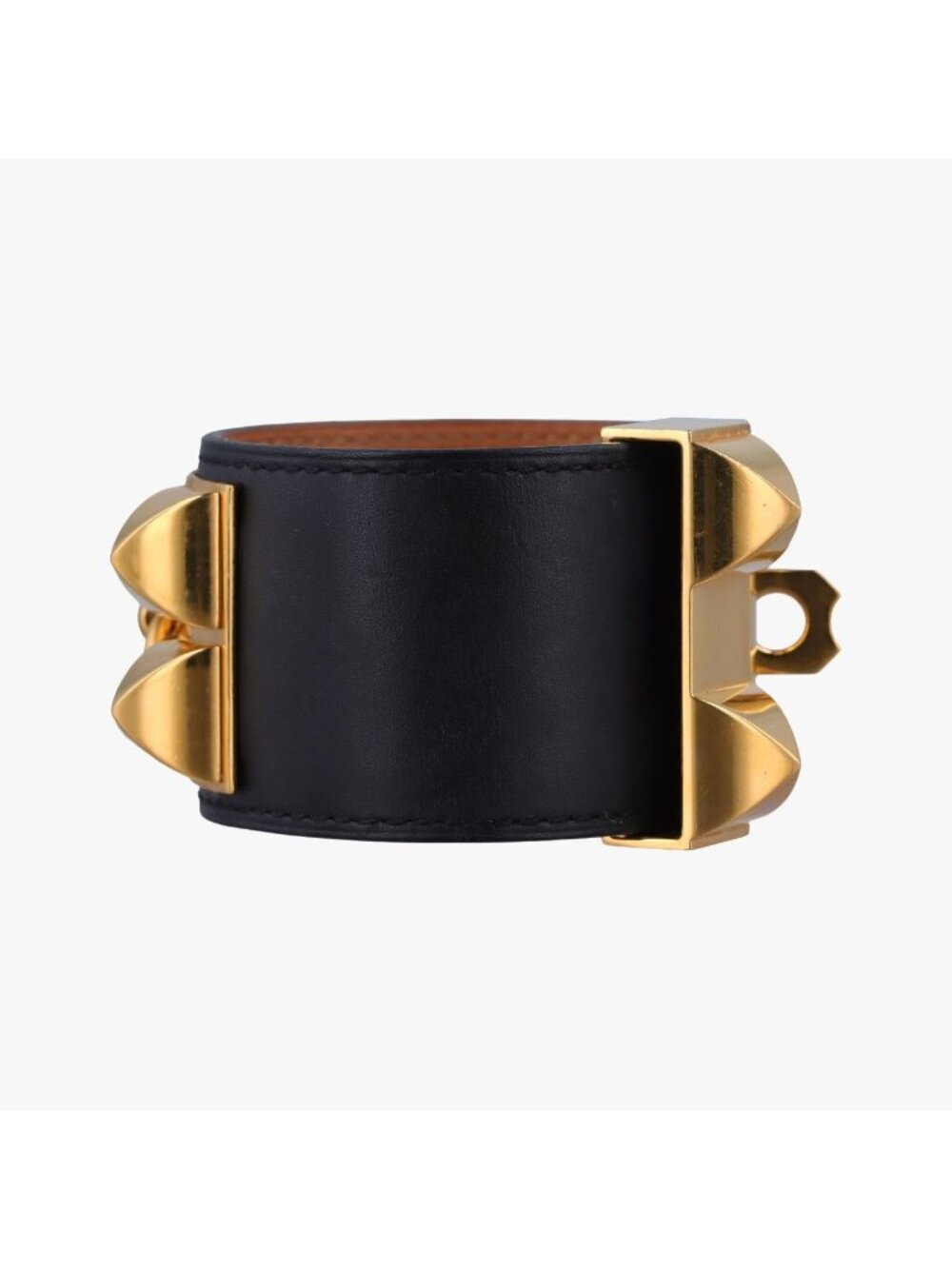 Hermes Collier de Chien Black Gold Leather S Si?q Bracelet - Picture 3 of 15